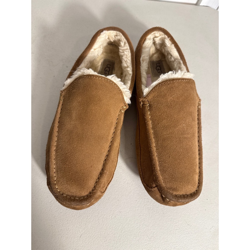 UGG Ansley Chestnut Suede Moccasin Slippers Womens Loafers 3312 Brown